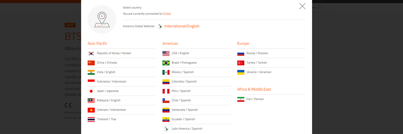 Multilingual website in 11 languages in 22 regions